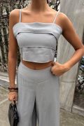 Crop Plazzo Pantolon Takım 10155-08 resmi